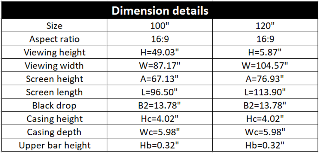 CEP Distributing Fantasy Series Motorized Tabletop Screen 16:9 ALR Fabric with Casing