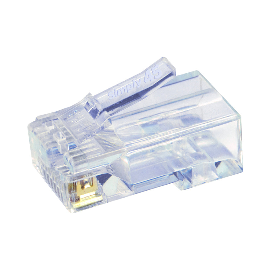 Simply45 Standard Cat5e UTP RJ45 Modular Plugs, Blue Tint - 100pcs/Jar