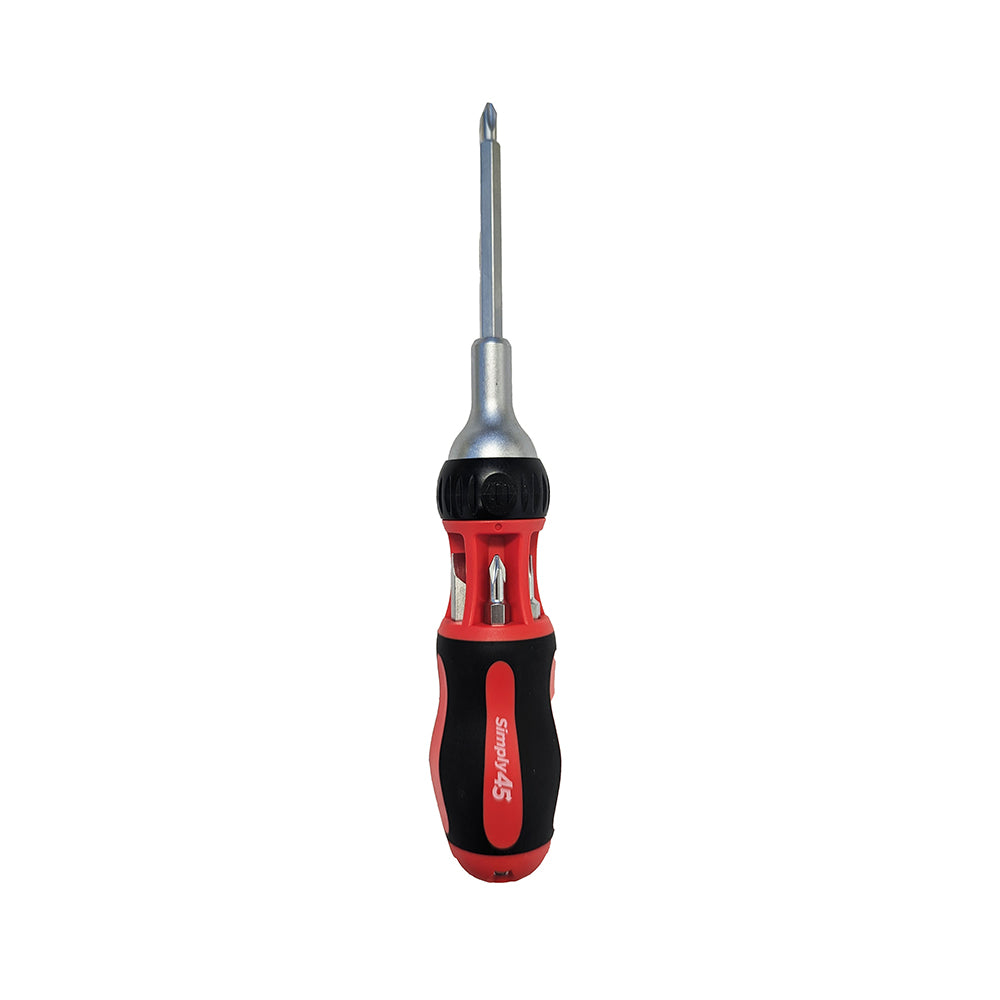 Simply45 7-in-1 multi bit ratcheting screwdriver, 9″