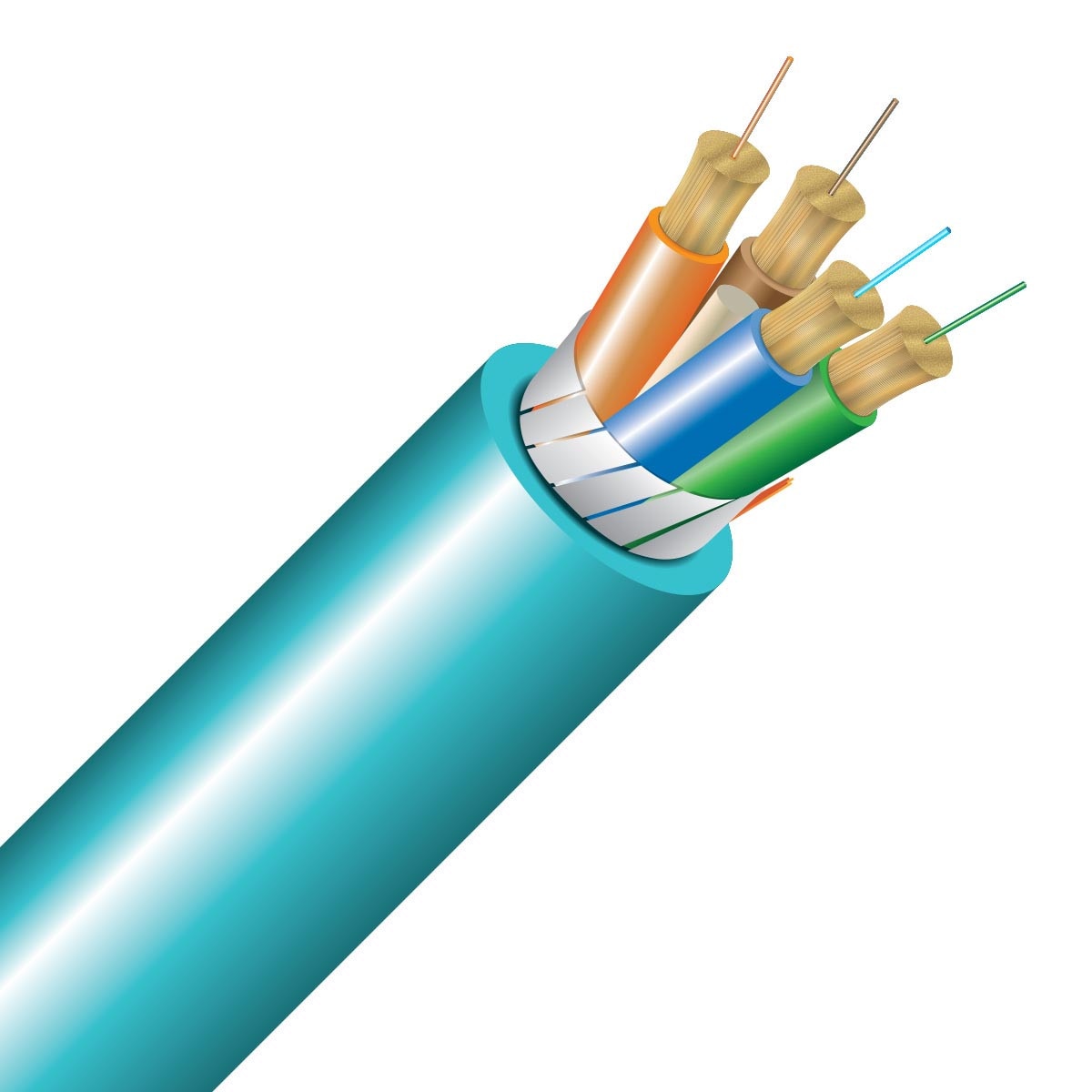 Cleerline 4B50125OM3R 4 Strand SSF™ Breakout, Riser, 50/125, OM3 Per 1