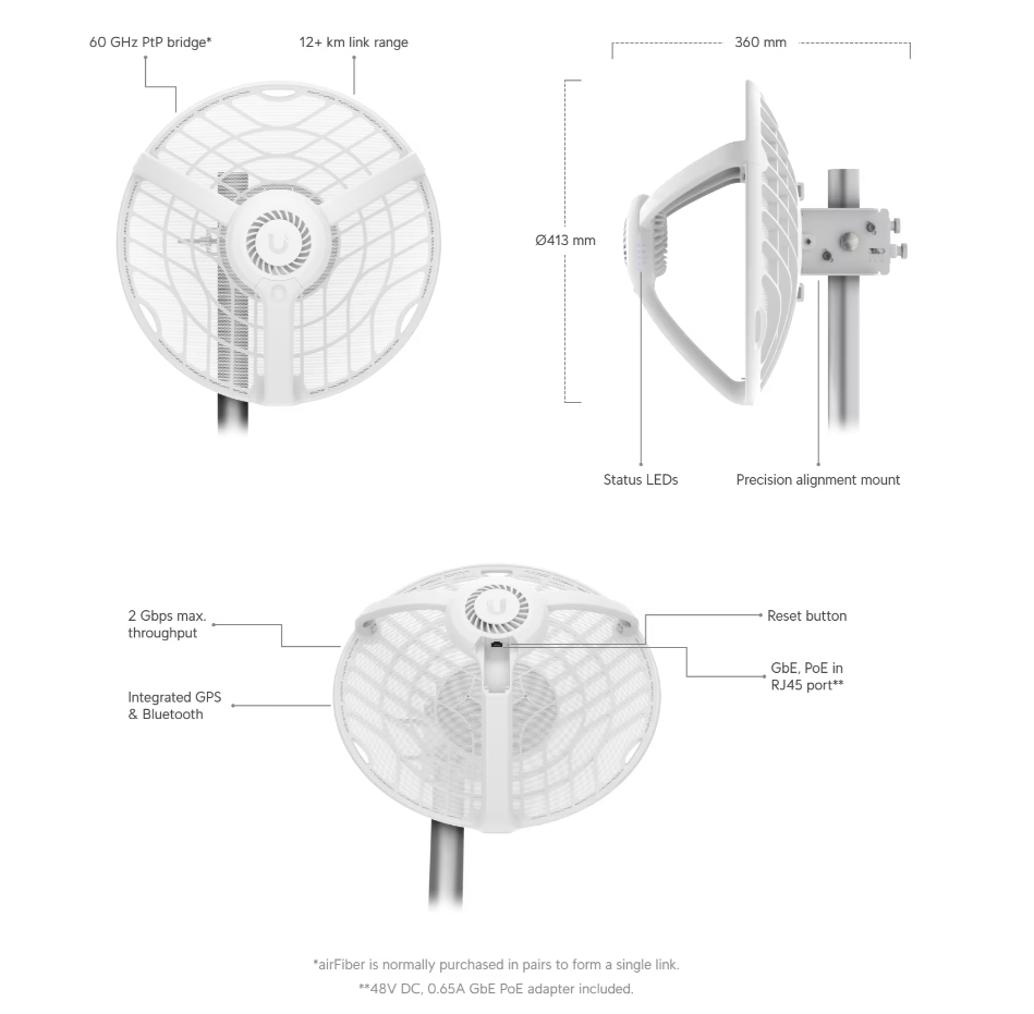 Ubiquiti AF60-LR airFiber 60 Long-Range