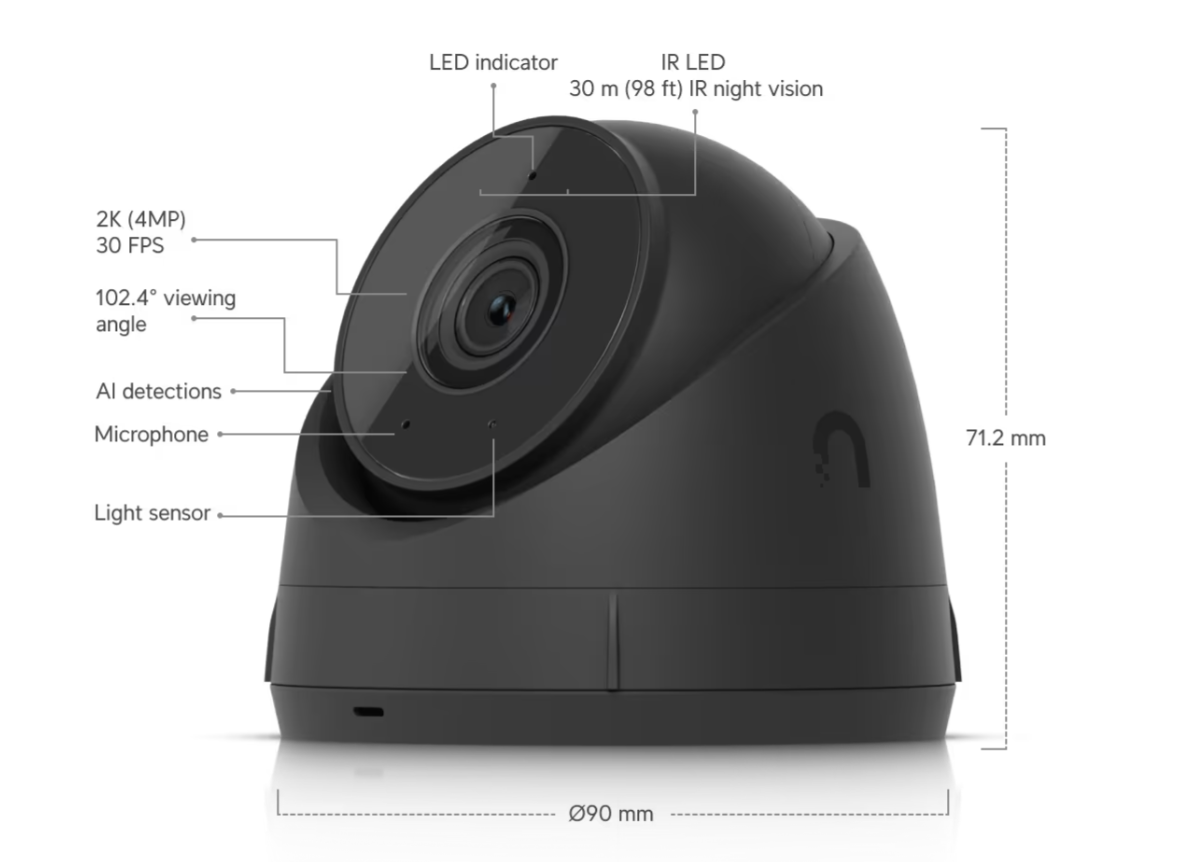 Ubiquiti UVC-G5-Turret-Ultra UniFi Video Camera G5 Turret Ultra Black
