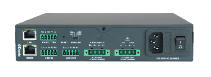 Simplified Dante DTE AMP150 75W/Ch. Stereo Amplified with Dante™ and DSP