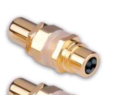 Vanco 280049YLX Gold Plated RCA Jack to RCA Jack Bulkhead Connectors, Black