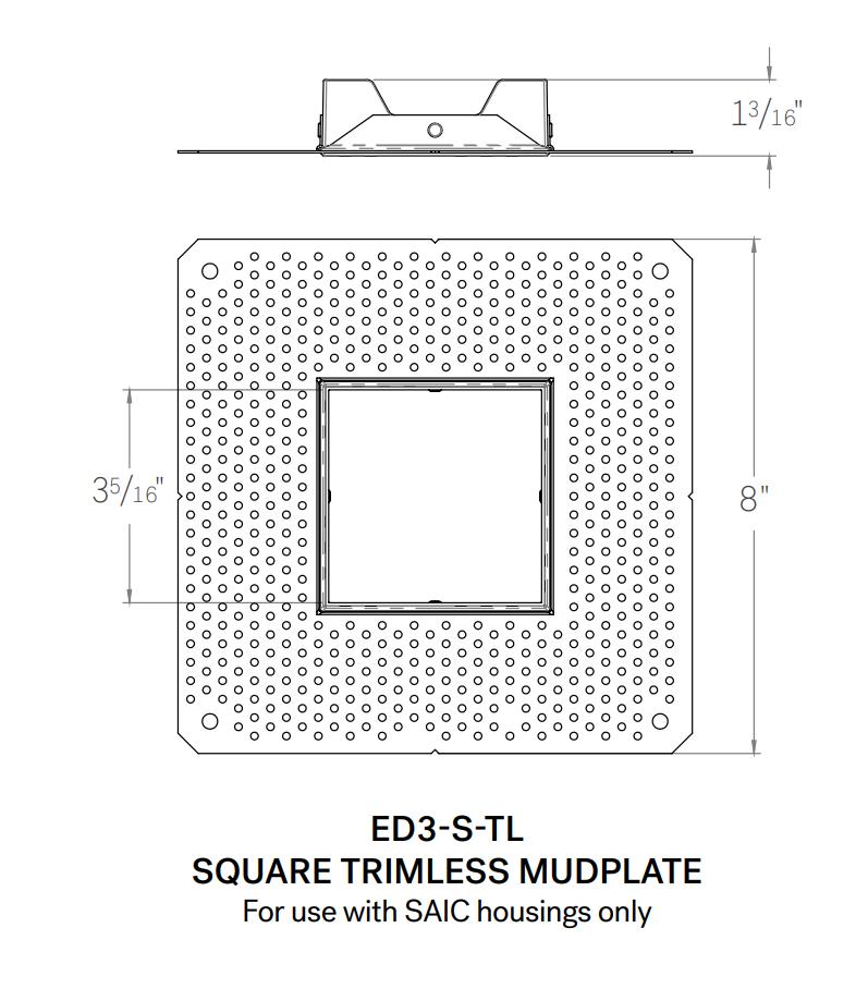 CSL 3" Eco-Downlight Mudplate (3" Trimless Reflector Required)
