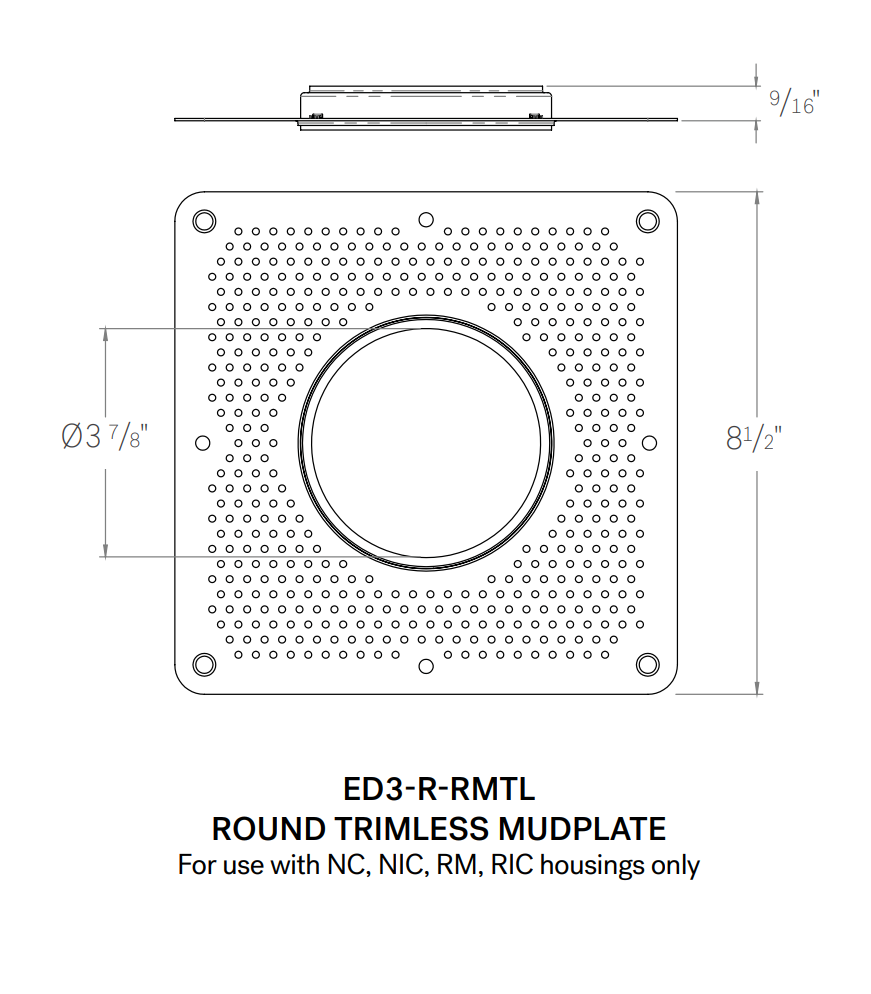 CSL 3" Eco-Downlight Mudplate (3" Trimless Reflector Required)