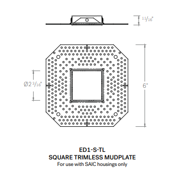 CSL 1" Eco-Downlight Mudplate (1" Trimless Reflector Required)