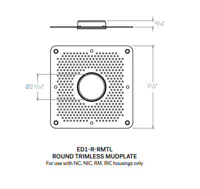 CSL 1" Eco-Downlight Mudplate (1" Trimless Reflector Required)