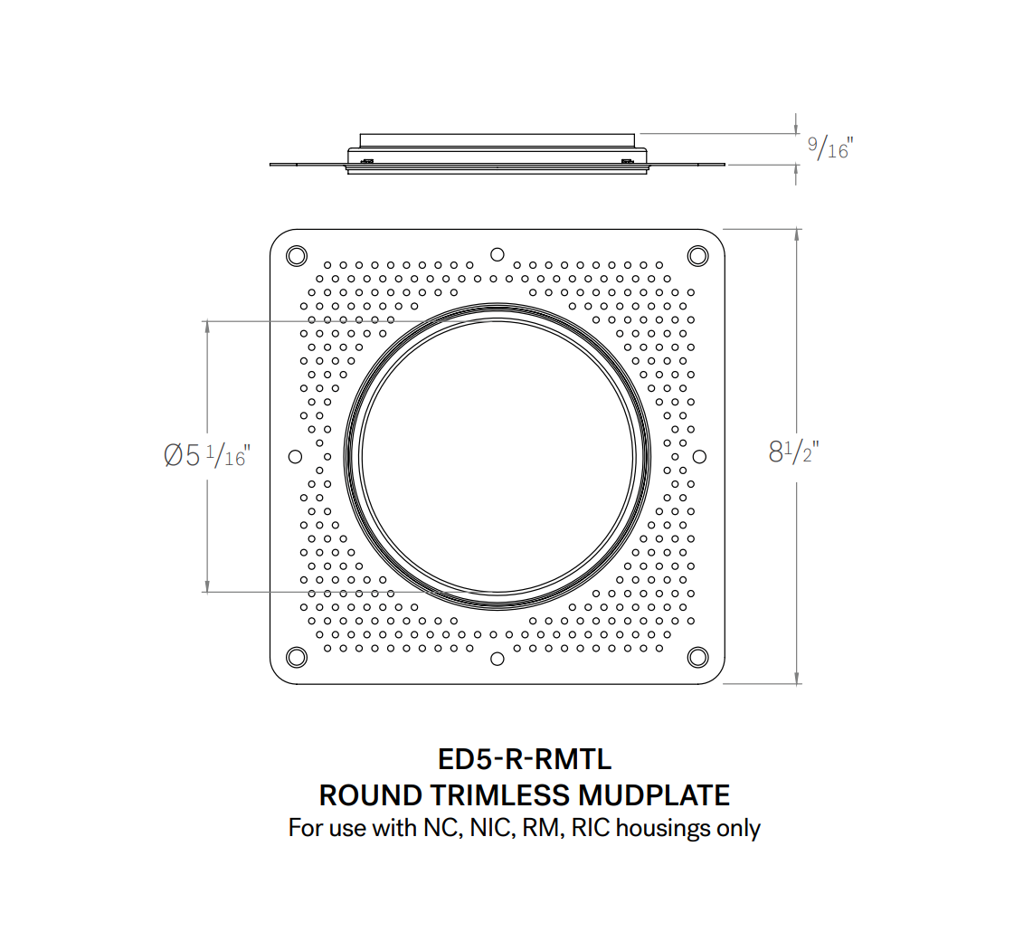 CSL 5" Eco-Downlight Mudplate (5" Trimless Reflector Required)