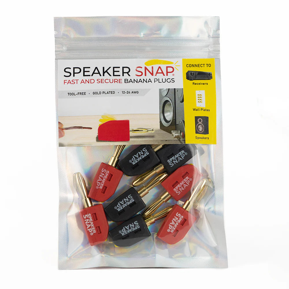 Speaker Snap Banana Plugs Red & Black 4 Pair / 8 Pieces