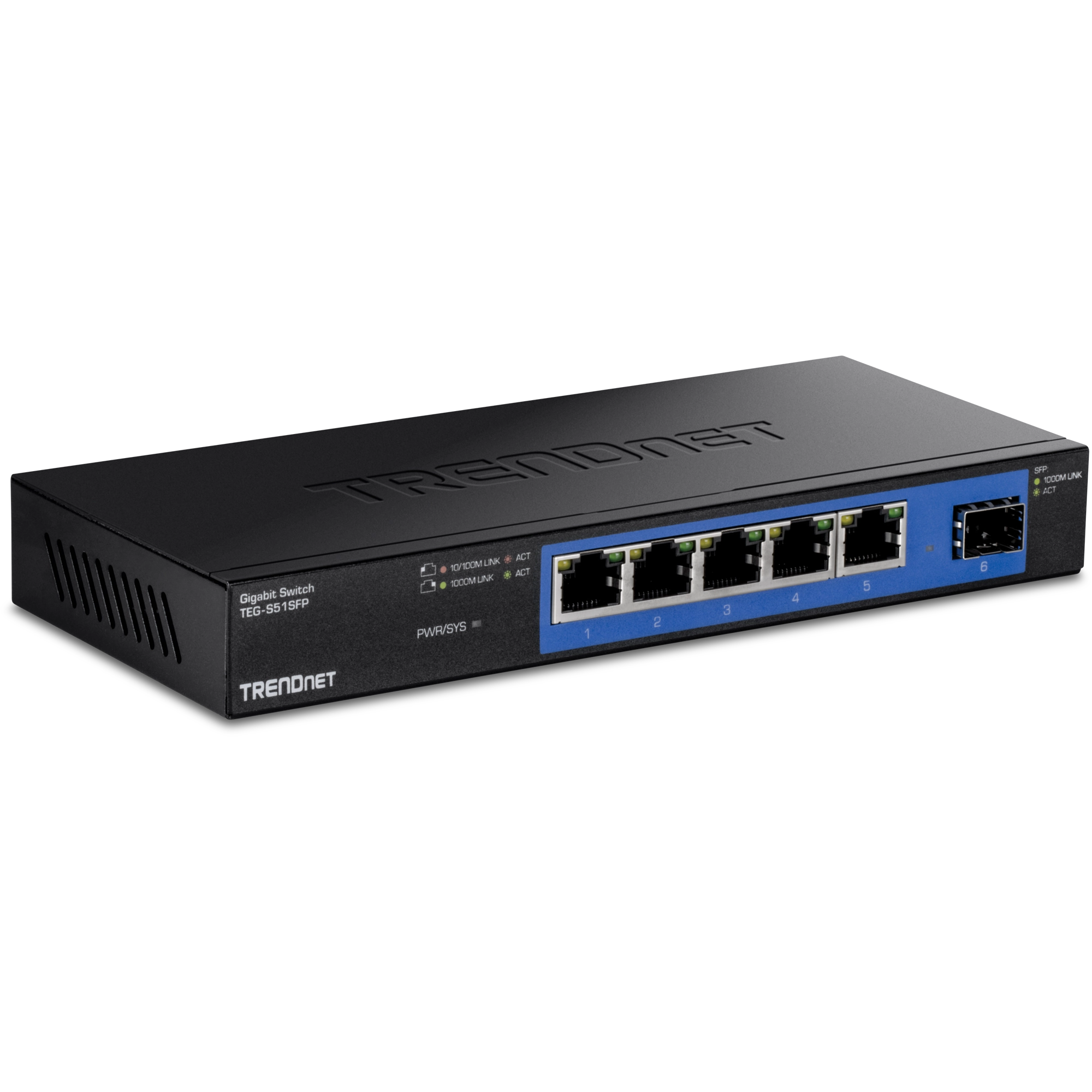 TRENDnet TEG-S51SFP 5-Port Gigabit Switch with SFP Slot