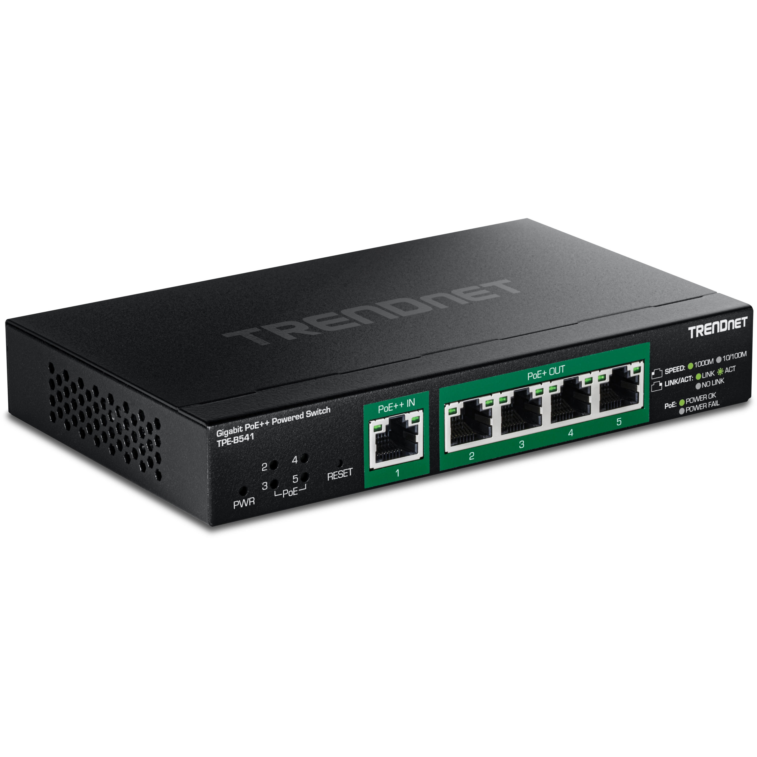 TRENDnet TPE-B541 5-Port Gigabit PoE++ Powered Managed Switch with PoE Passthrough