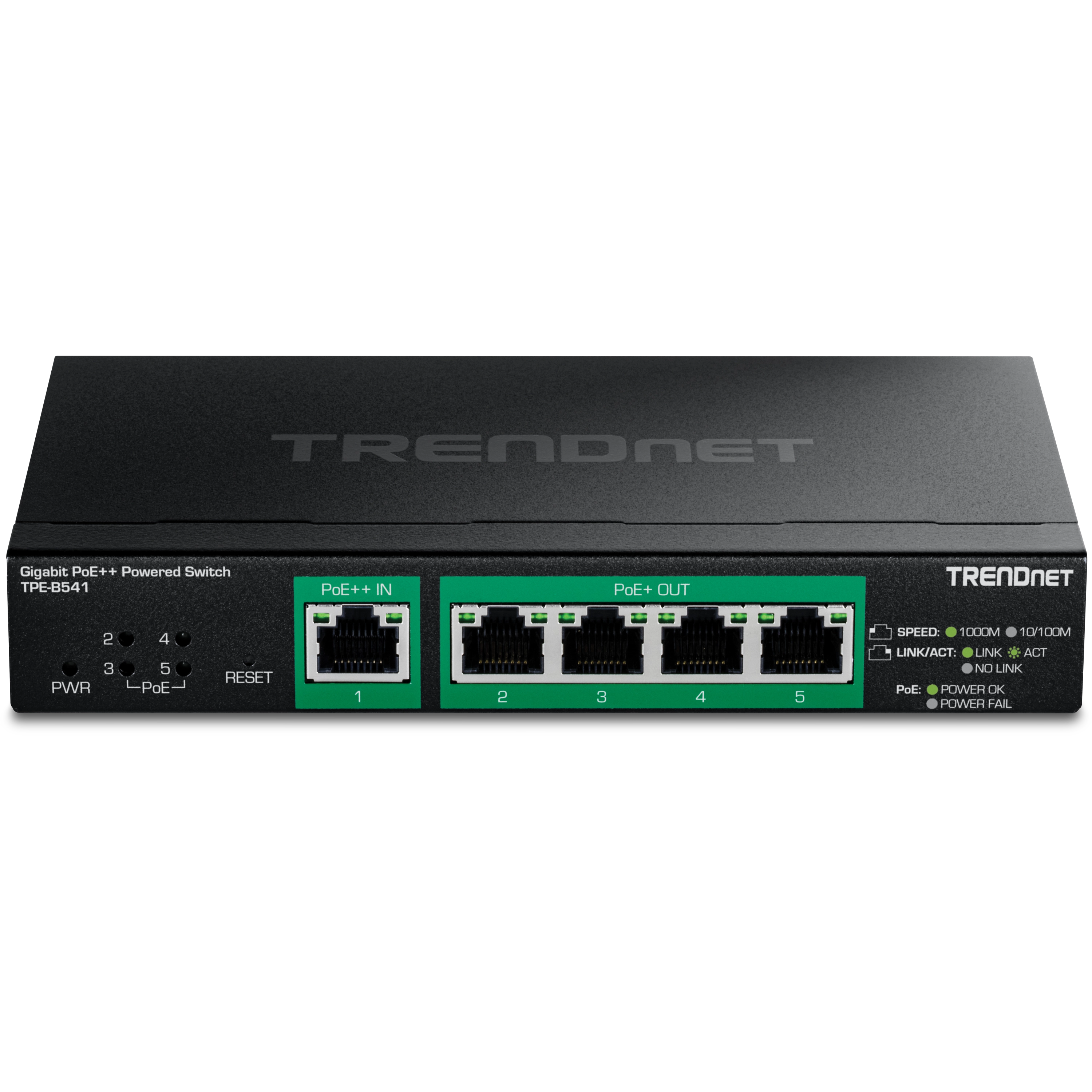 TRENDnet TPE-B541 5-Port Gigabit PoE++ Powered Managed Switch with PoE Passthrough