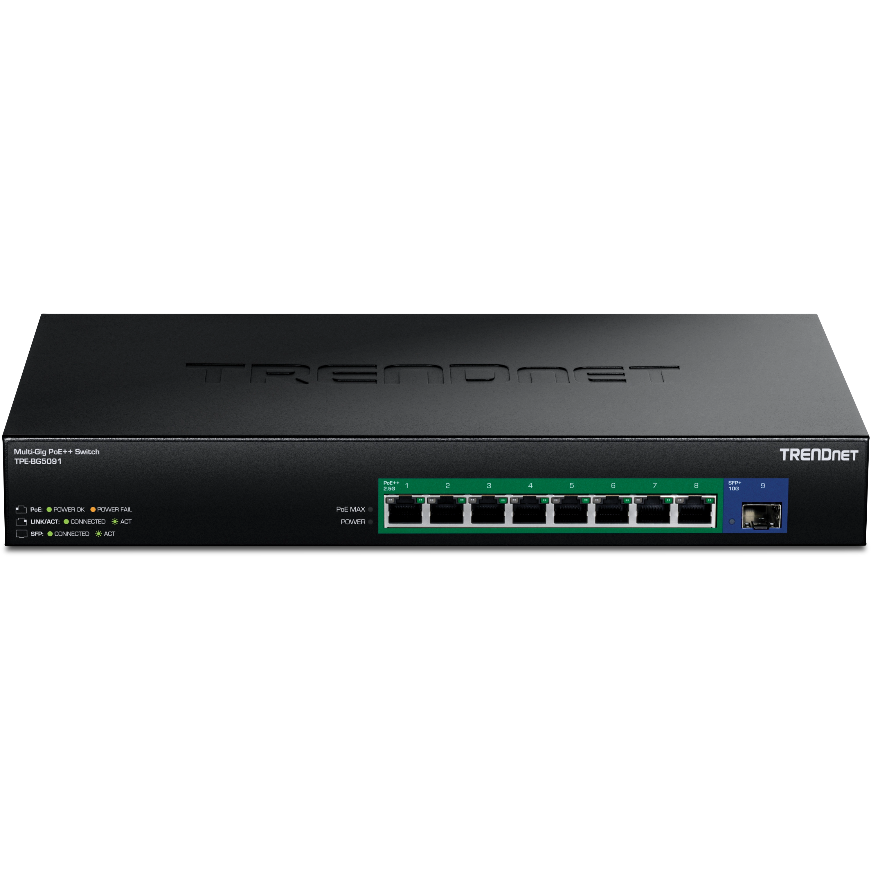 TRENDnet TPE-BG5091 9-Port 2.5G GaN Power PoE++ Switch with 10G SFP+ Port (480W)