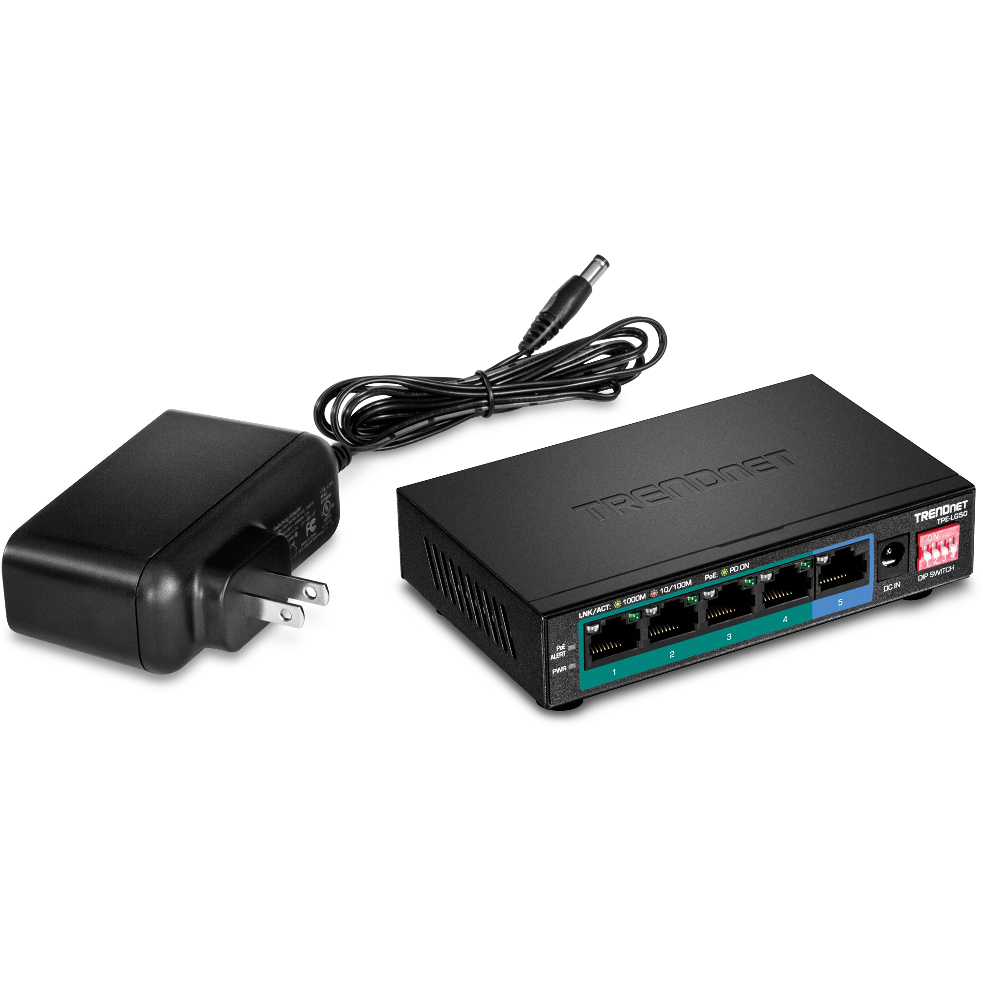 TRENDnet TPE-LG50 5-Port Gigabit Long Range PoE+ Switch