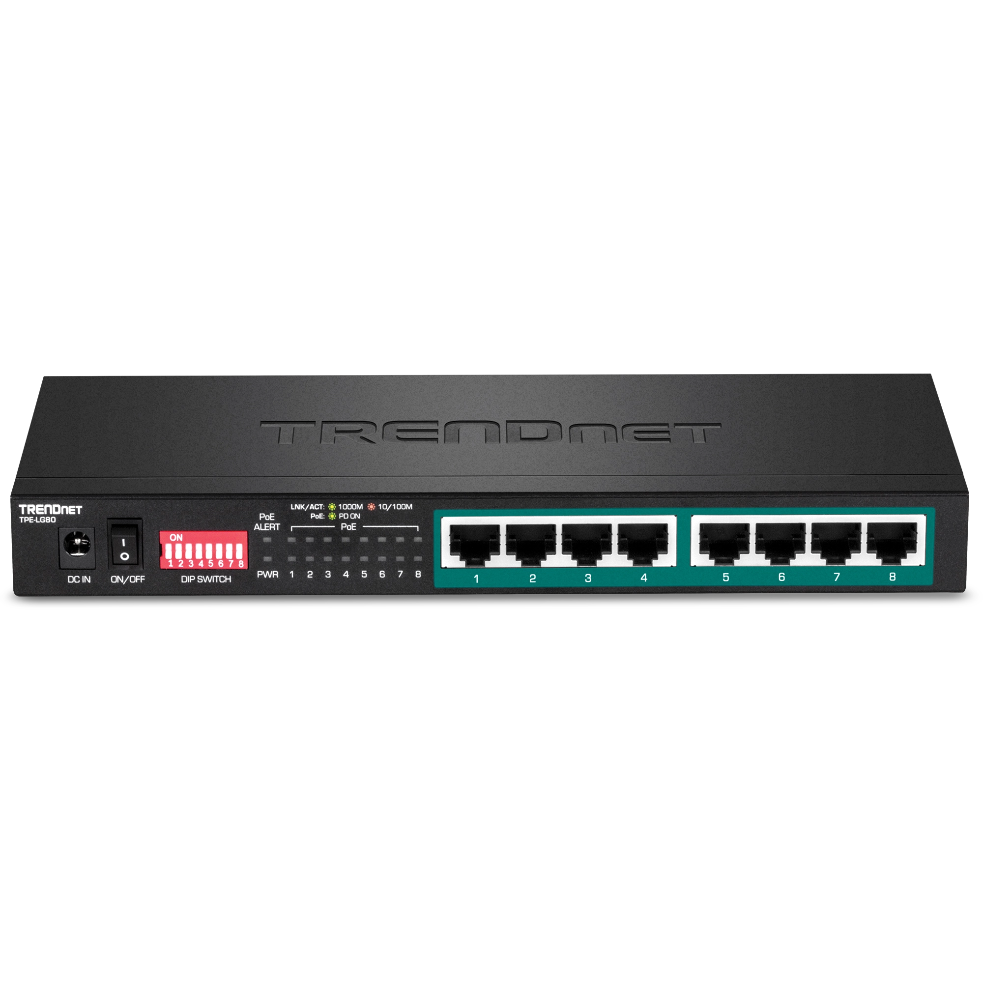 TRENDnet TPE-LG80 8-Port Gigabit Long Range PoE+ Switch