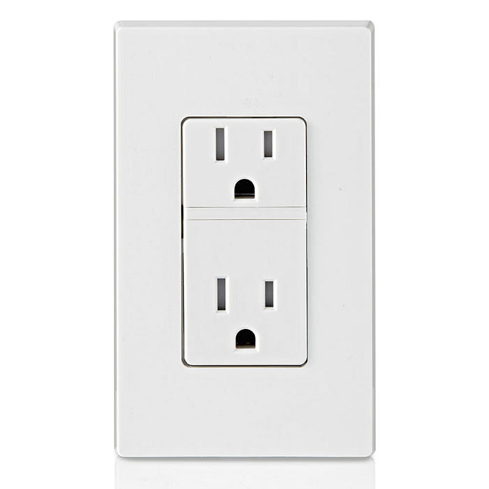 Leviton Decora Evolve Receptacle Base, Tamper-Resistant, 2 Pole 3 Wire, 15A 125V NEMA 5-15R, Residential - White