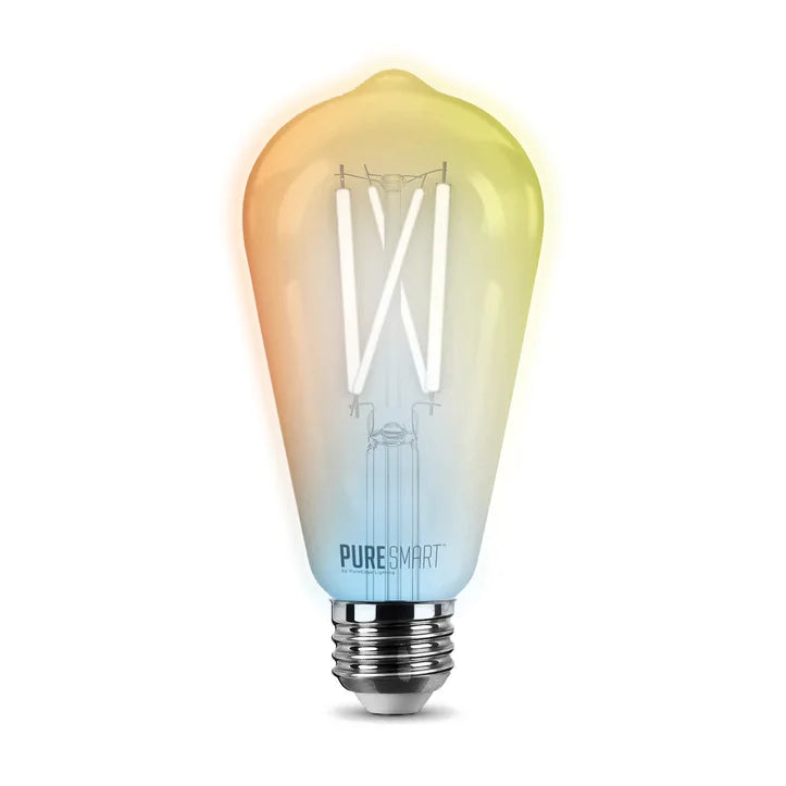 PureEdge ST19F-E26-7W-TW Pure Smart Filament Lamp 120V, 7 Watt Wi-Fi Enabled Tunable White