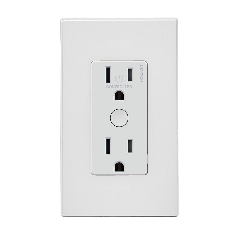 Leviton ZW15R-1BW Decora Smart Outlet, Z-Wave 700 Series