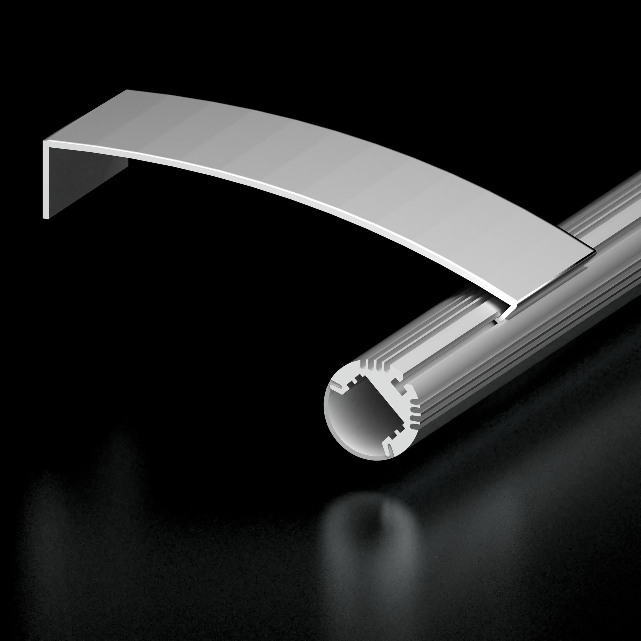 Diode Channel Bundle, ART ROD, 79 in. piece, 24mm diameter, Frosted Lens, 1 open end cap, 1 closed end cap, 180 degree swivel bracket, and 2 art lighting brackets