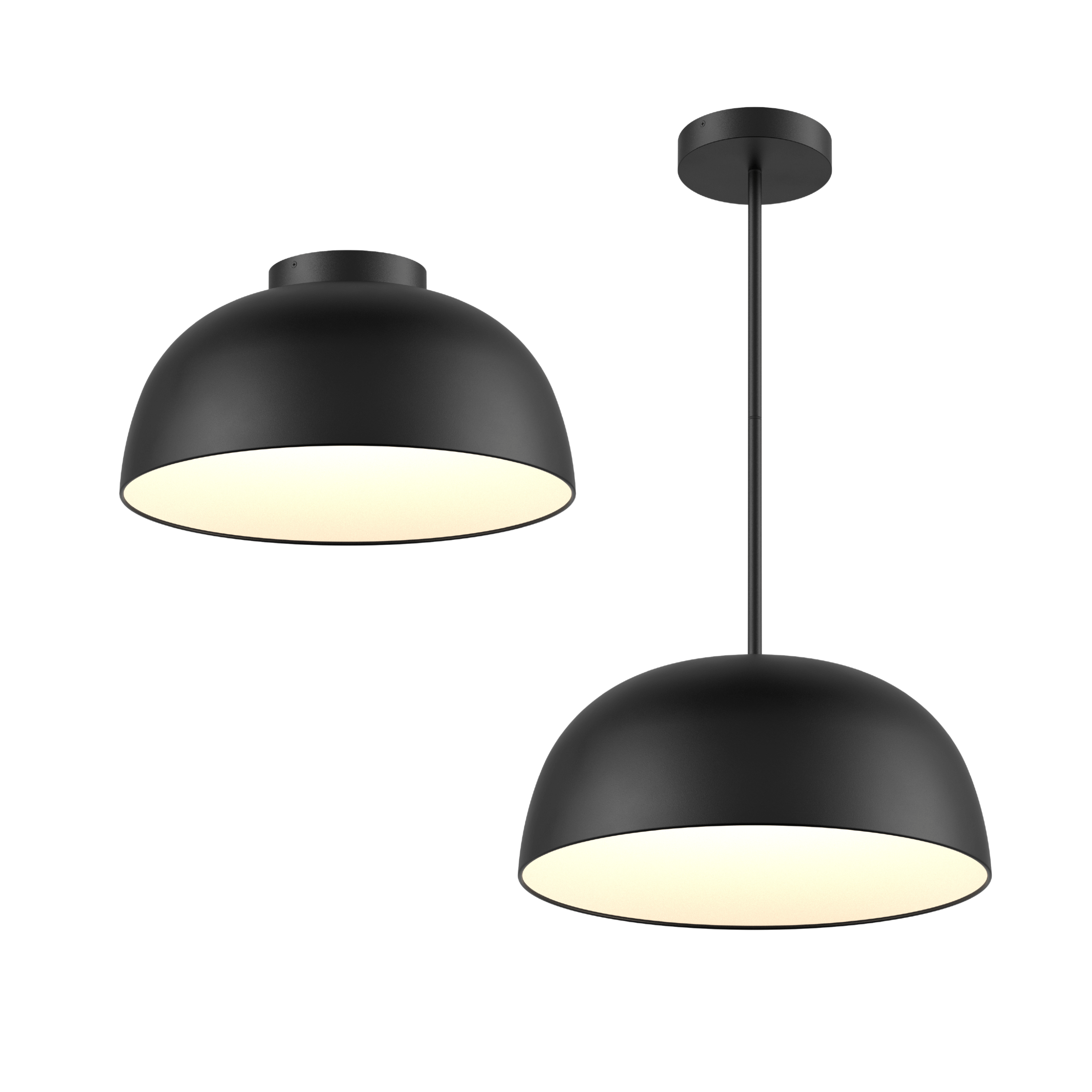DALS NAPF20-CC-BK 20in 2-1 Pendant and Flush mount, 6 stems