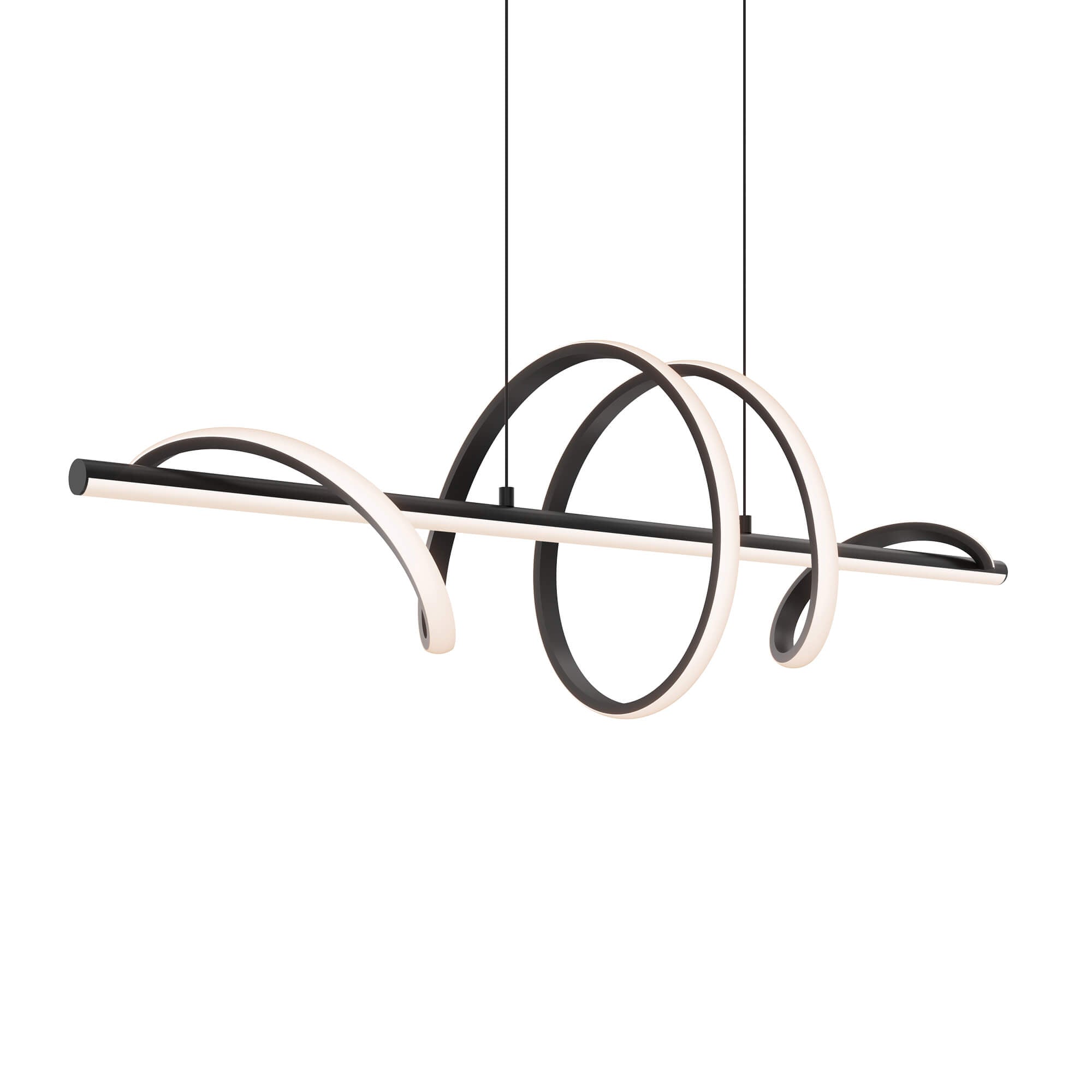 DALS BRPD40-CC-BK 40" Horizontal Swirl Pendant, 5CCT - Black