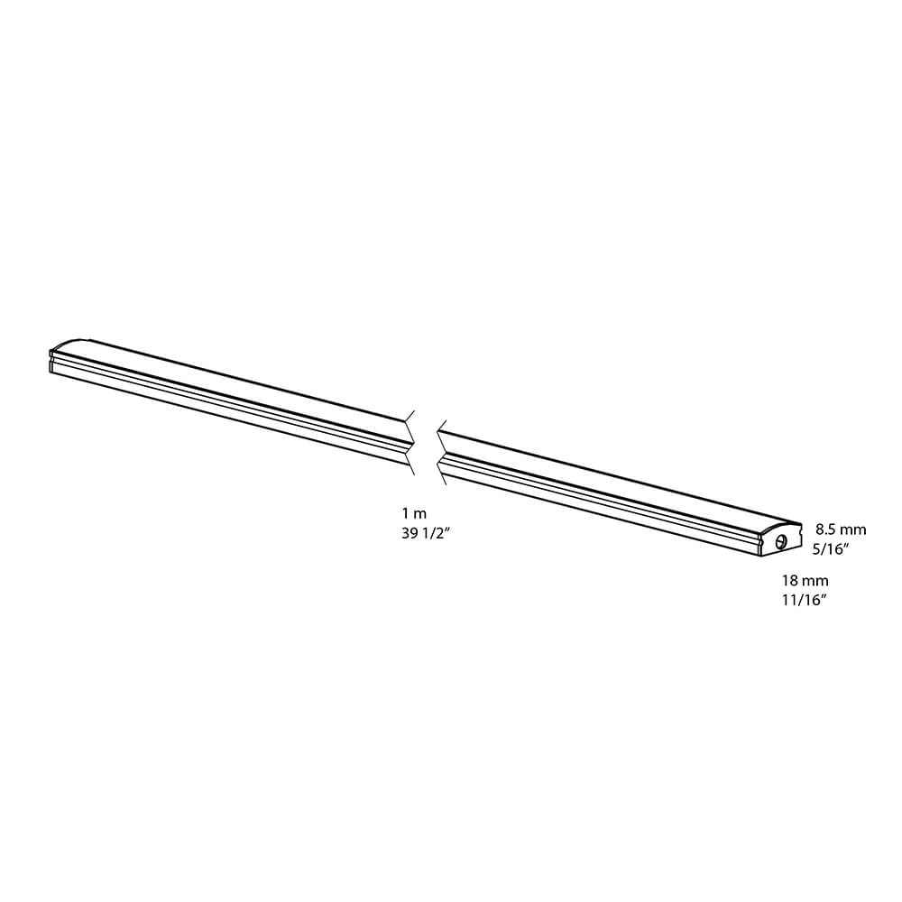 DALS 1-Meter Aluminum Extrusion COBTP-ALXT