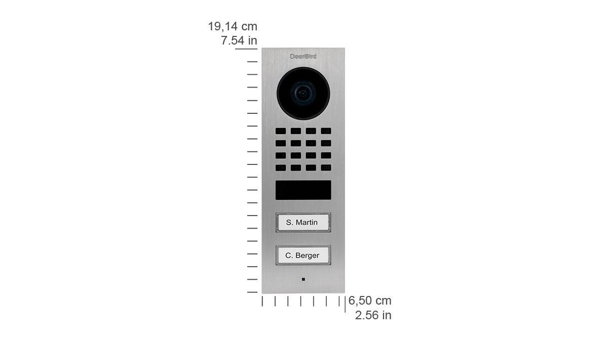DoorBird 423866768 D1102V Surface-mount IP Video Intercom Stainless Steel V2A, Brushed