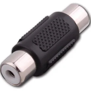 Vanco RCA Female Jack to RCA Female Jack Coupler- Nickel & Black Molded Plastic