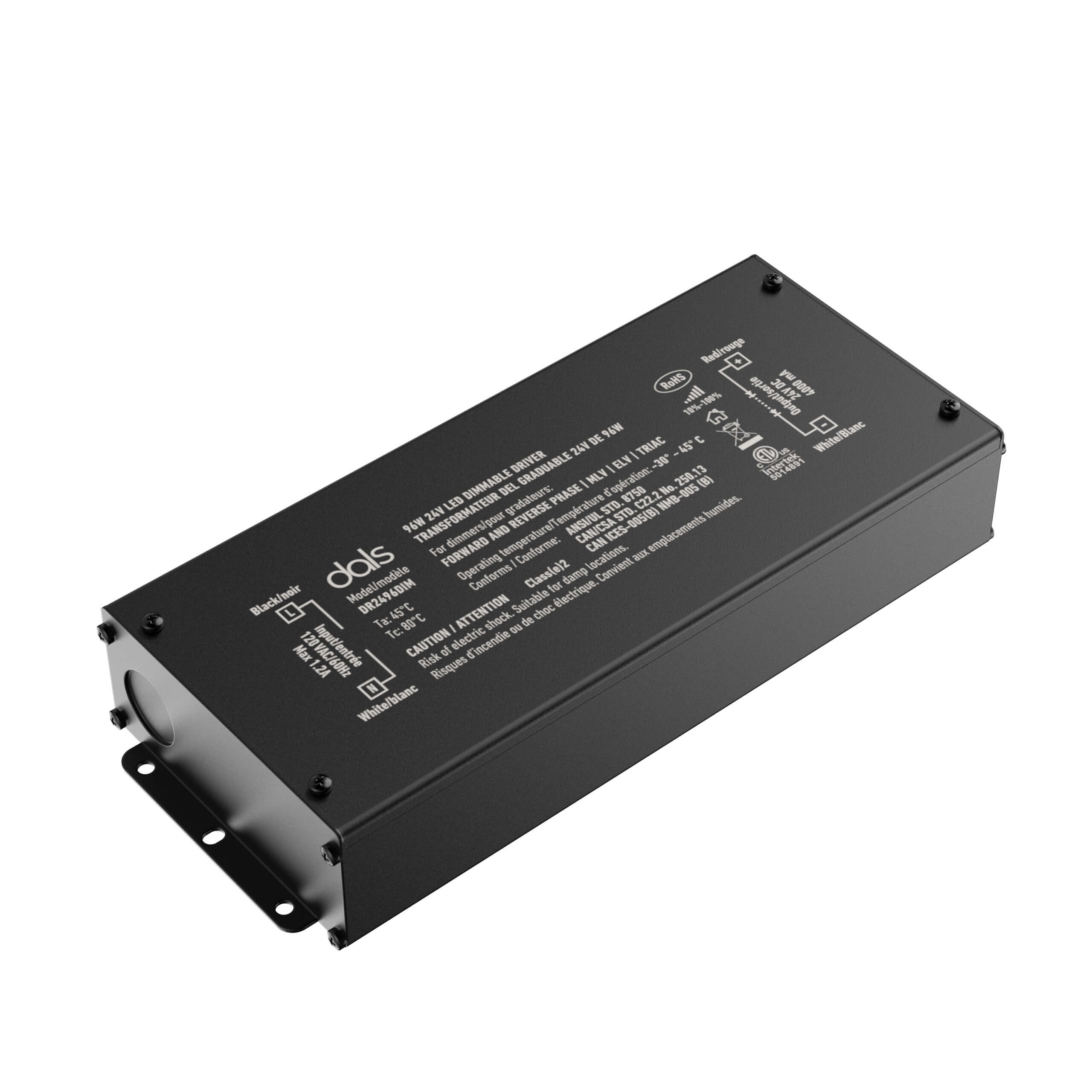 DALS DR2496DIM 96W 24V Dimmable hardwired driver, two outputs