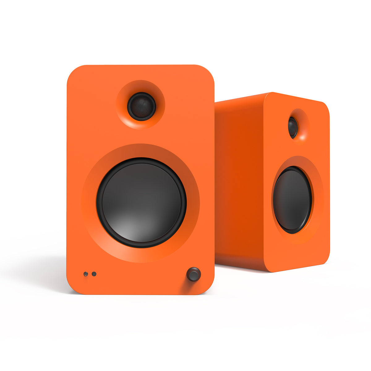 Kanto RENMO 200W Powered Bookshelf Speakers with HDMI ARC, USB-C, and Bluetooth 5.3 - Matte Orange, Pair