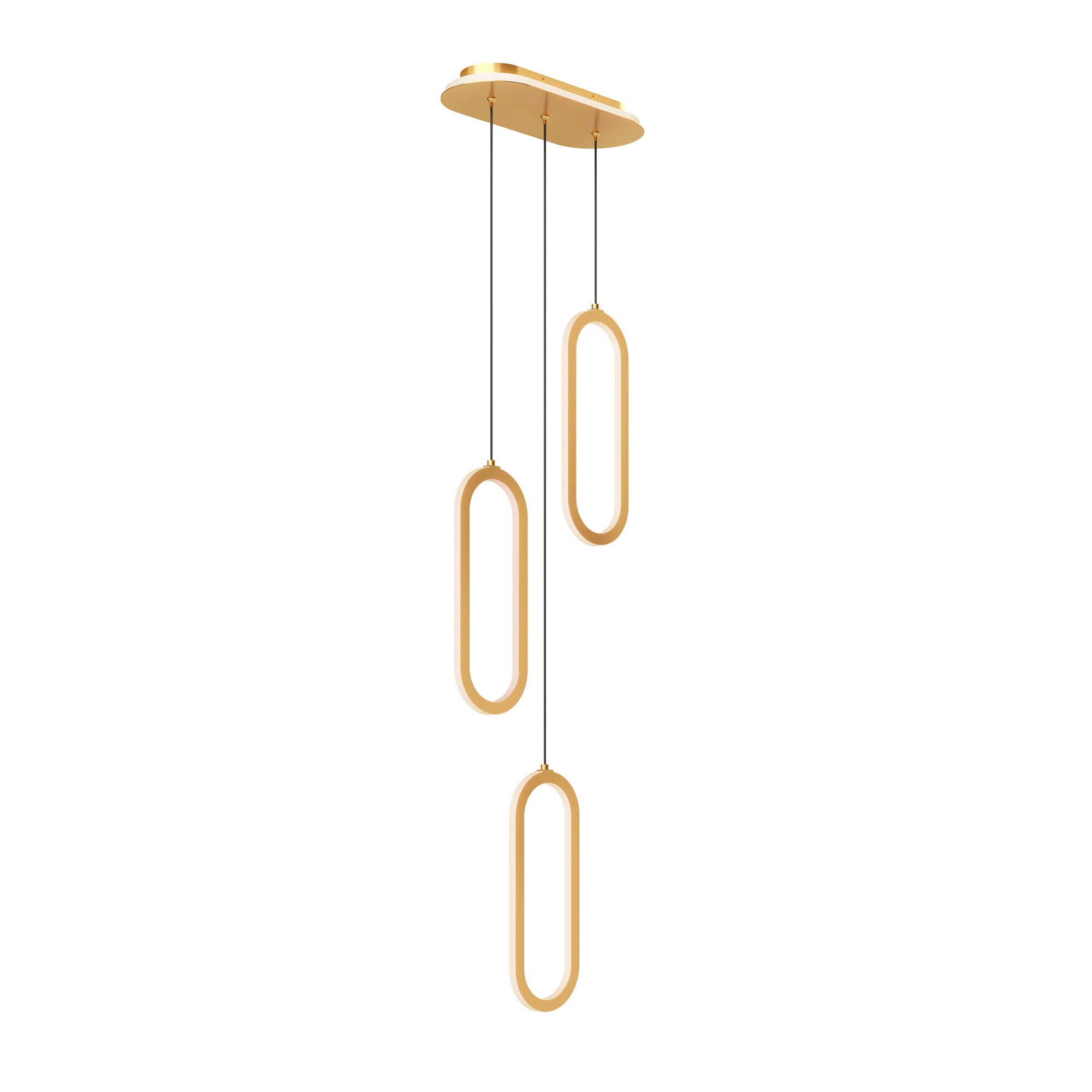 DALS FPDC3-CC-GD 3 vertical oblong pendants with lit cluster 5CCT