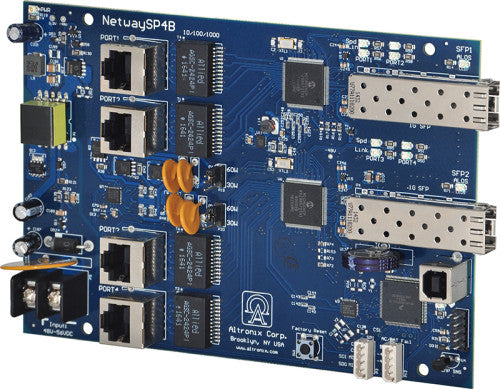Altronix NETWAYSP4BTB 4-PT FIBER MEDIA CONV/BT/2SFP