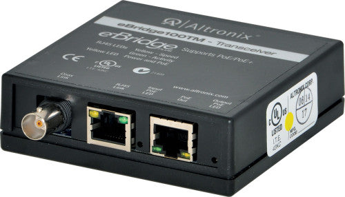 Altronix EBRIDGE100TM 1CH EOC TRNS PASS POE+ 100MBPS