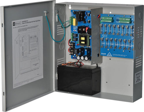 Altronix SMP10PM12P16 12VDC,10A 16 Fuse Out Cab PS