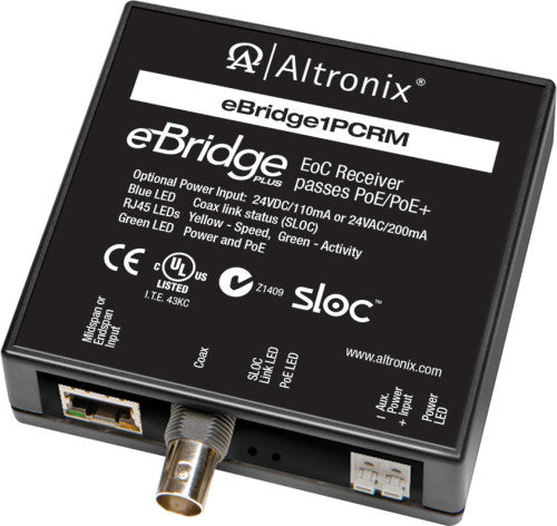Altronix EBRIDGE1PCRM IP/COAX PASS POE/POE+ RCVR