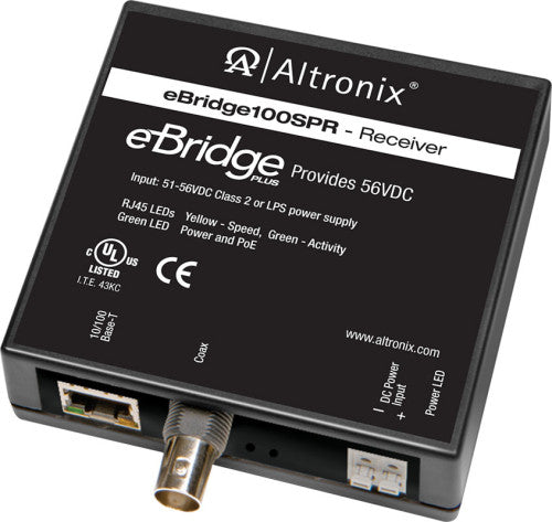 Altronix EBRIDGE100SPR EoC PoE+ RCV For EBRIDGE200WPM