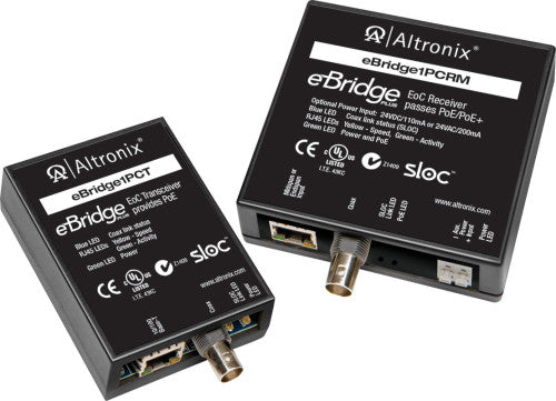Altronix EBRIDGE1PCRMT IP/COAX PASS POE/POE+ RCVR/TRS