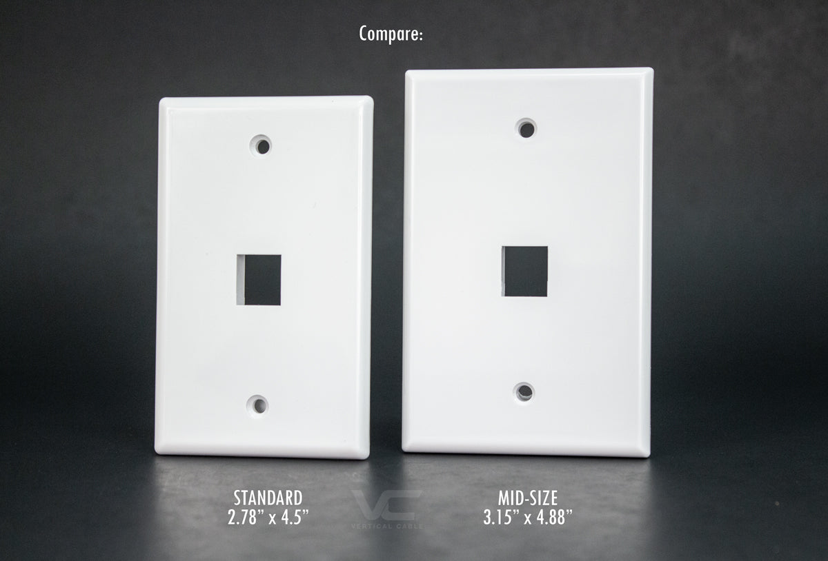 Vertical Cable Mid Size Wall Plate