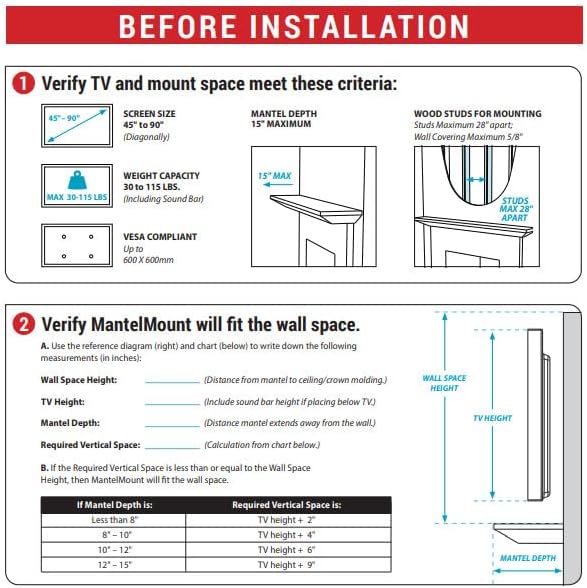 MantelMount Premier Pull Down TV Mount