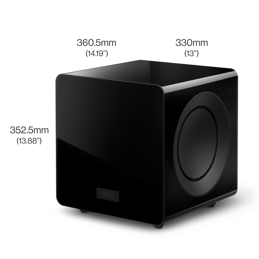 Kef KC92BL 1000W (500W x 2) Dual 9" Force Canceling with iBX Subwoofer Black, Each