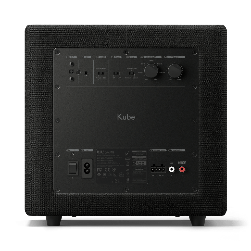 Kef 1 x 8in Woofer & 300W RMS Subwoofer Black KUBE8MIE, Each