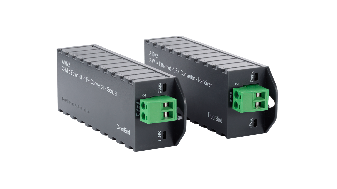 DoorBird 429602186 2-wire Ethernet PoE+ Converter A1072