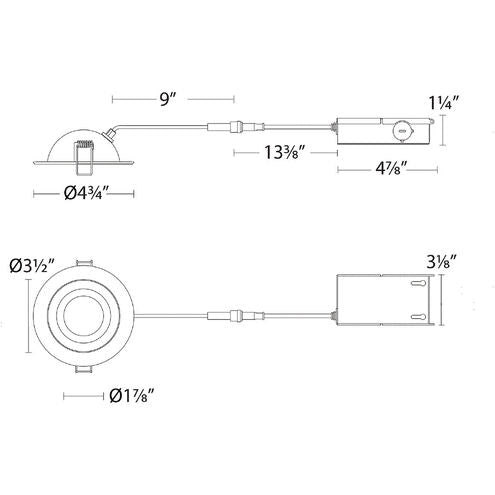 WAC Lighting R4ERA2R-W9CS-BK Lotos LED Black Complete Kit Recessed Lighting, Each