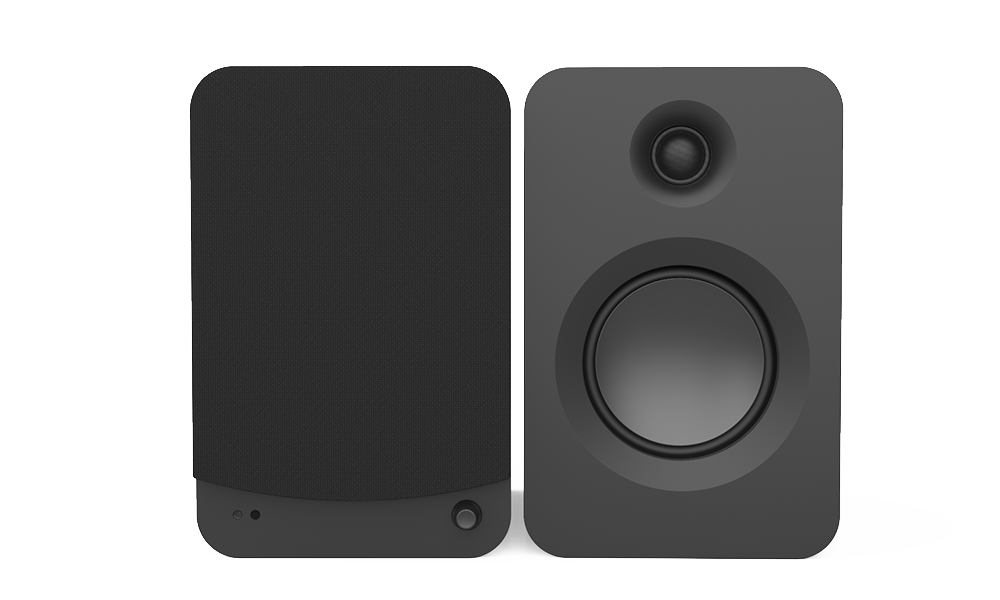 Kanto RENMB 200W Powered Bookshelf Speakers with HDMI ARC, USB-C, and Bluetooth 5.3 - Matte Black, Pair