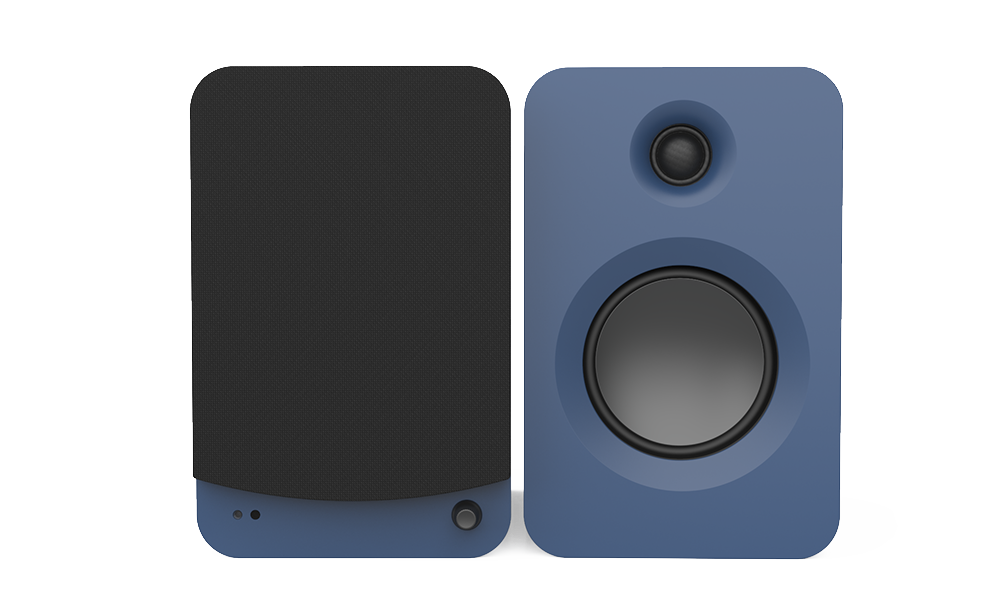 Kanto RENMU 200W Powered Bookshelf Speakers with HDMI ARC, USB-C, and Bluetooth 5.3 - Matte Blue, Pair