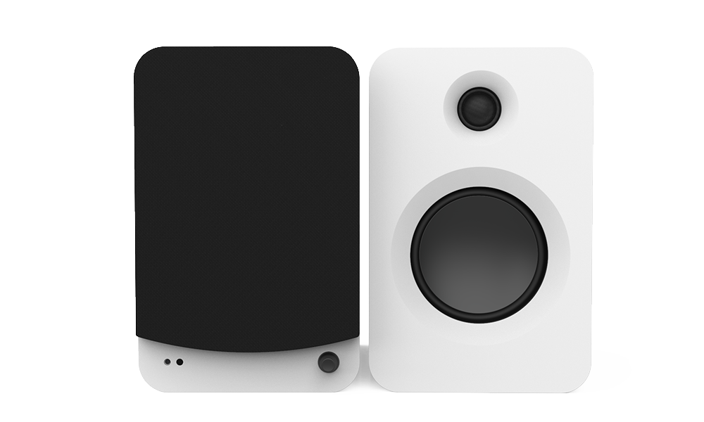 Kanto RENMW 200W Powered Bookshelf Speakers with HDMI ARC, USB-C, and Bluetooth 5.3 - Matte White, Pair