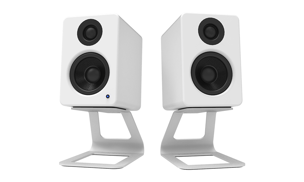 Kanto SE2W Elevated Desktop Speaker Stands for Small Speakers - White