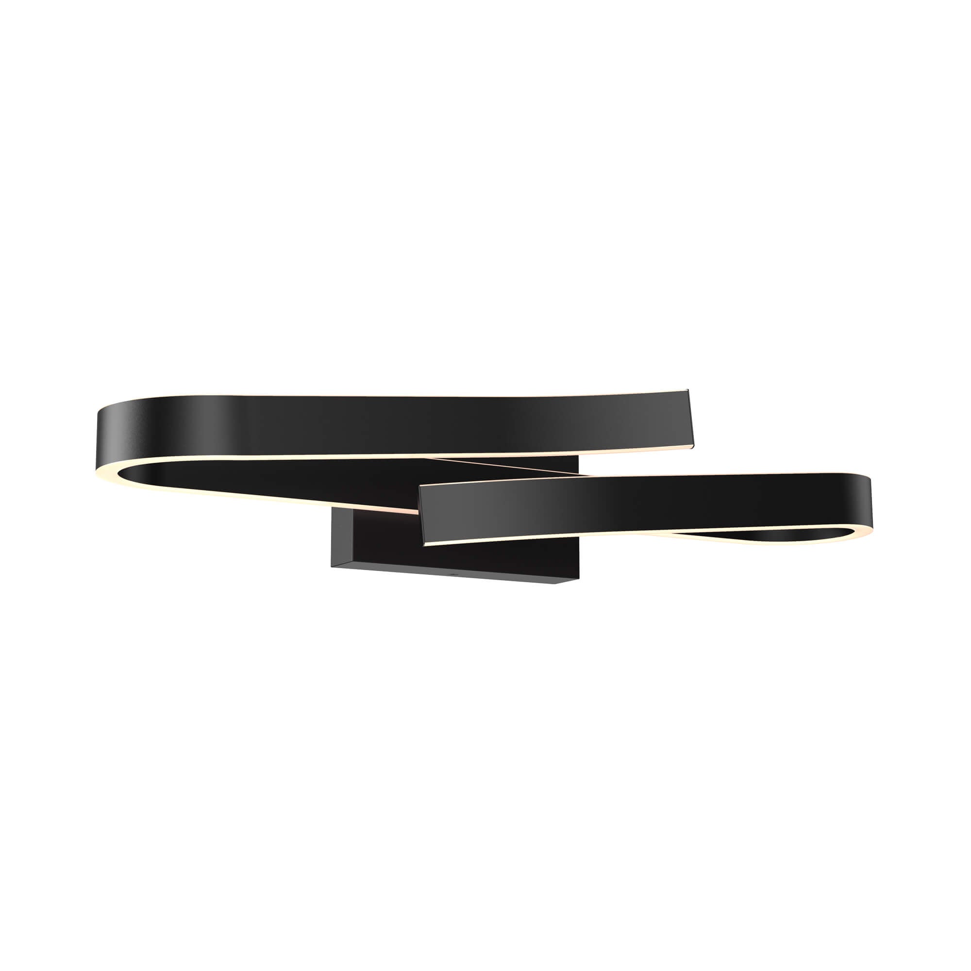 DALS VRB24-CC-BK Curled rectangular vanity wall sconce