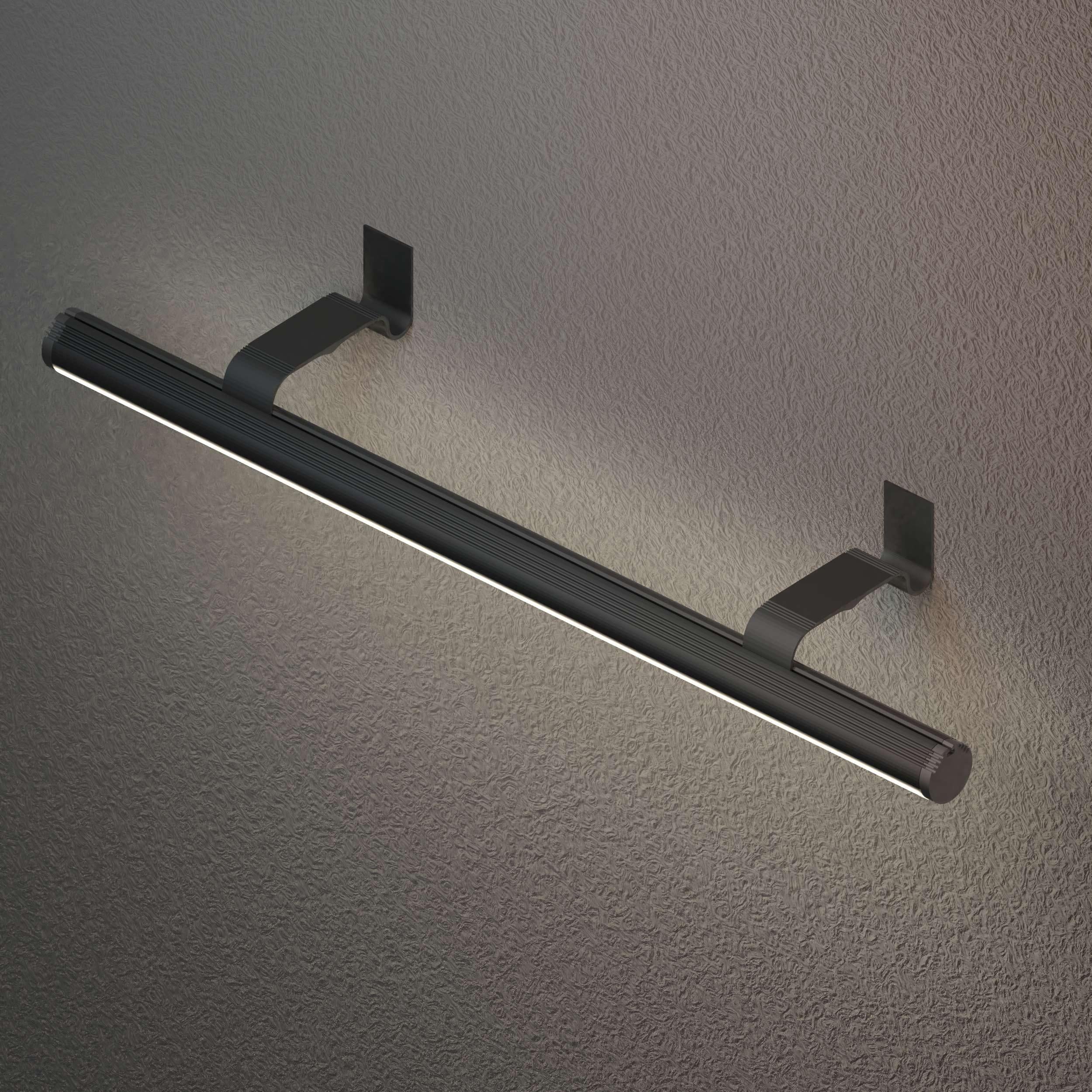 Diode Channel Bundle, WALL ROD, 79 in. piece, 24mm diameter, Frosted Lens, 1 open end cap, 1 closed end cap, 180 degree swivel bracket, and 2 wall brackets